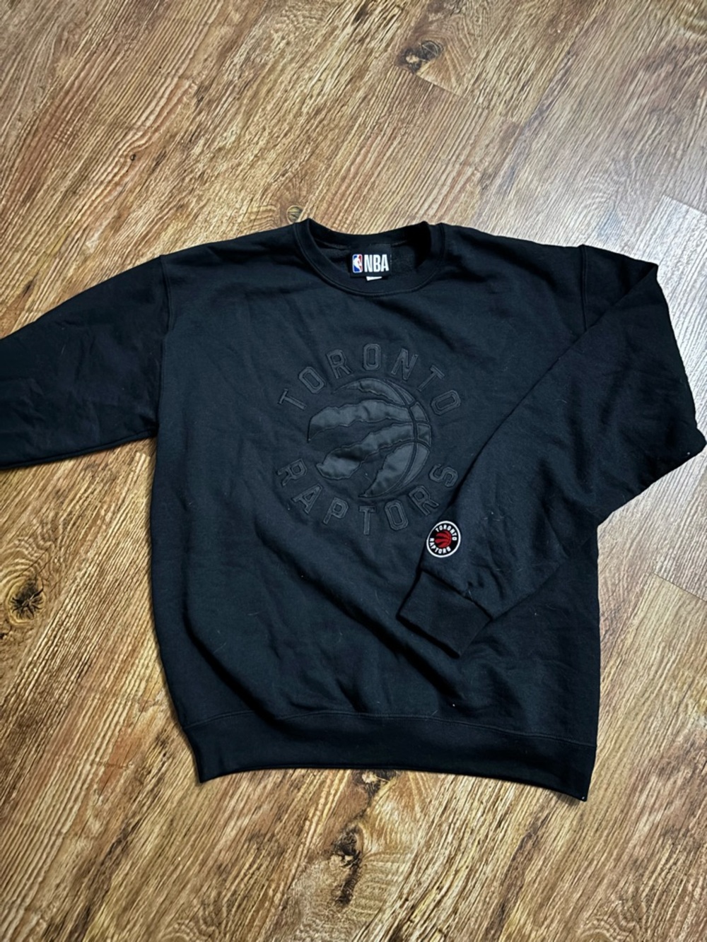 NBA Black Toronto Raptors Embossed Crewneck Sweatshirt